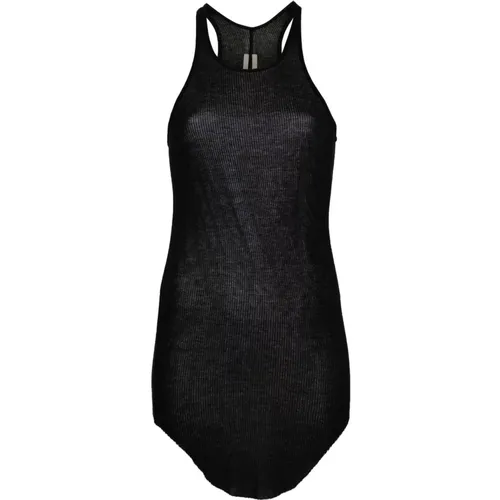 Schwarzes Ripp-Tanktop , Damen, Größe: S - Rick Owens - Modalova