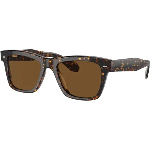 Quadratische Herren-Sonnenbrille Braun Schildpatt , Herren, Größe: 53 MM - Oliver Peoples - Modalova