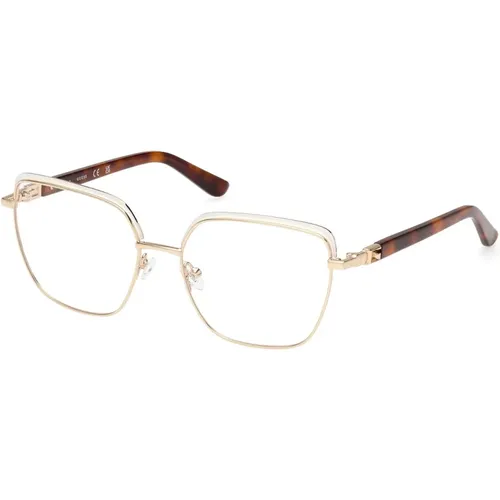 Geometric Eyeglasses , female, Sizes: 56 MM - Guess - Modalova