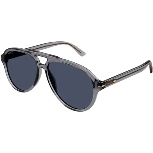 Unisex Aviator Sonnenbrille in Grau Transparent , unisex, Größe: 58 MM - Gucci - Modalova