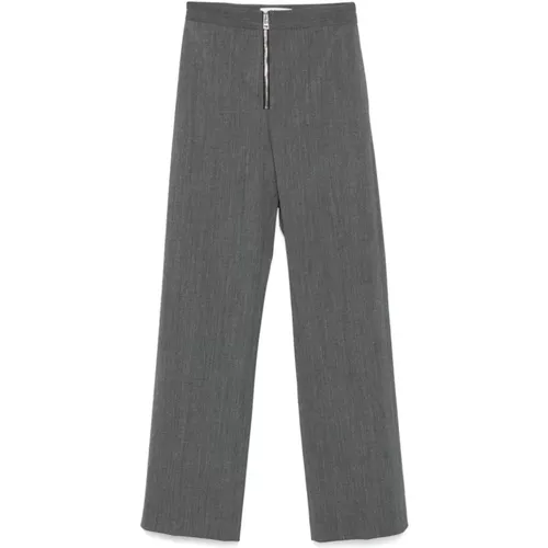 Anthrazitgraue Reißverschluss Hose , Damen, Größe: 2XS - MSGM - Modalova