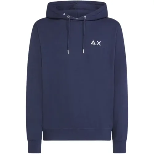 Baumwollhoodie mit Kordelzug und Logo , Herren, Größe: S - Sun68 - Modalova