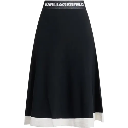 Flared Knit Skirt , female, Sizes: M - Karl Lagerfeld - Modalova