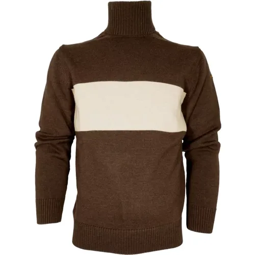 Hochgeschlossener Pullover Braun Gestreift , Herren, Größe: XL - PAUL & SHARK - Modalova