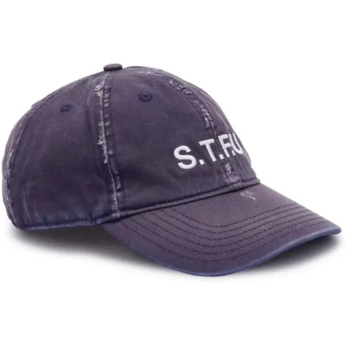 Stfu Distressed Logo Baseball Cap , male, Sizes: ONE SIZE - Heron Preston - Modalova