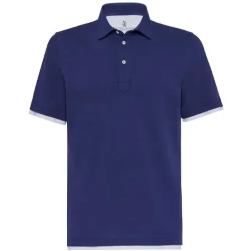 Double Layer Polo Shirt , male, Sizes: S, 2XL - BRUNELLO CUCINELLI - Modalova