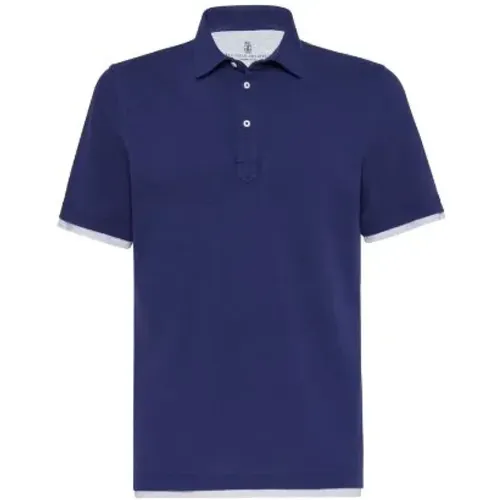 Double Layer Polo Shirt , male, Sizes: S, 2XL, M - BRUNELLO CUCINELLI - Modalova