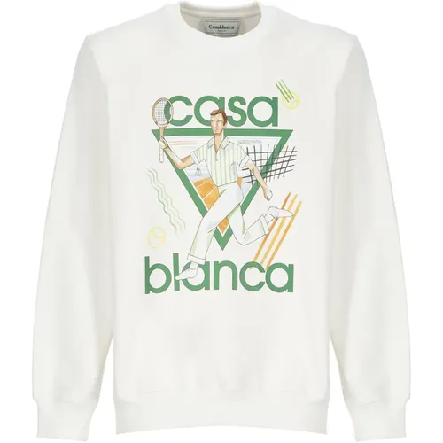 Cotton Sweatshirt with Le Jeu Print , male, Sizes: M, S - Casablanca - Modalova