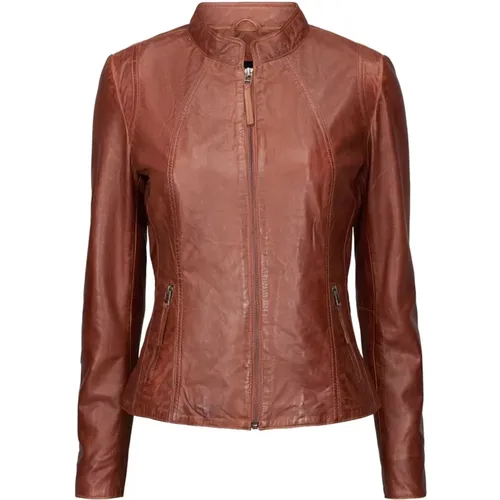 Leather Jacket with Zippered Waist Pockets , female, Sizes: 2XL, L, S, XL, M - Btfcph - Modalova