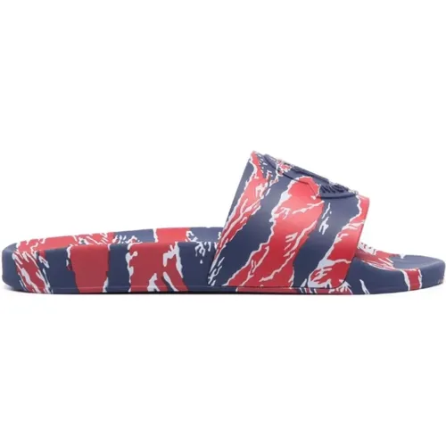 Graphic Print Slide-On Sliders , male, Sizes: 9 UK - Moncler - Modalova