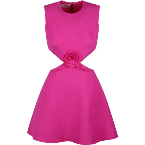 Rose Patch Cut Out Mini Dress , female, Sizes: S - Valentino Garavani - Modalova