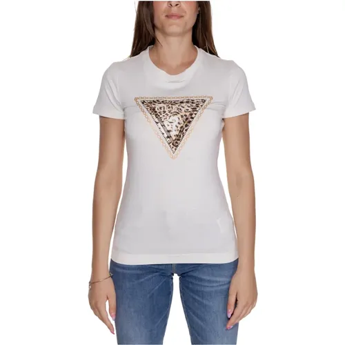 Triangle Leo T-Shirt Herbst/Winter Kollektion , Damen, Größe: XL - Guess - Modalova