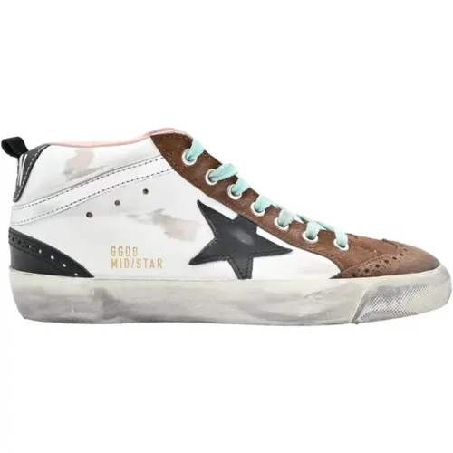 Midstar White Black Star Sneakers , male, Sizes: 5 UK - Golden Goose - Modalova