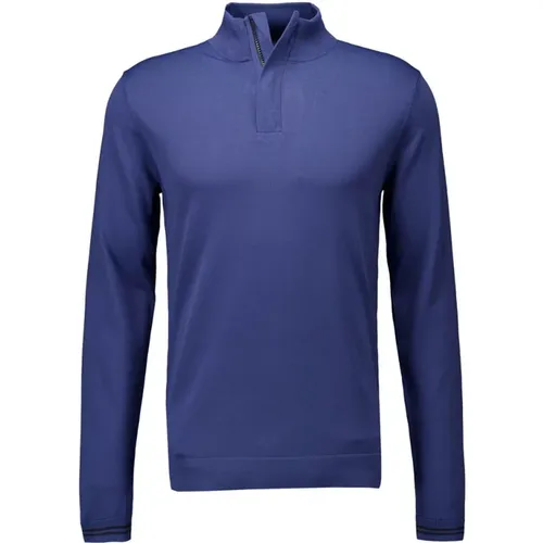Blauer Pullover Mit Reißverschluss Herren - Genti - Modalova