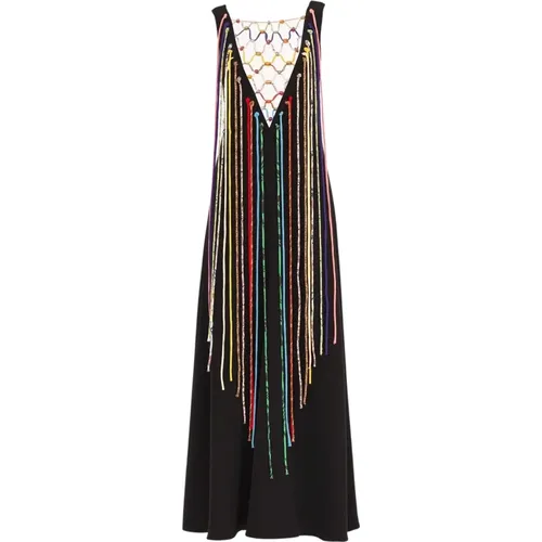 Luxury Silk Party Dress with Macrame Detail , female, Sizes: XS - Chloé - Modalova