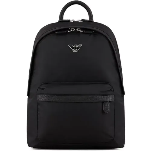 Reise Essentials Schwarzer Rucksack - Emporio Armani - Modalova