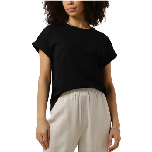 Schwarzes Kurzarm-T-Shirt für Frauen , Damen, Größe: XS - Modström - Modalova