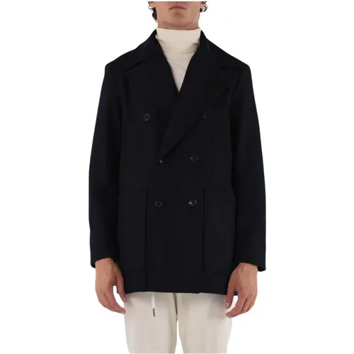 Wool Blend Coat with Front Buttoning , male, Sizes: L - Mauro Grifoni - Modalova