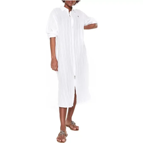 Linen Midi Dress , female, Sizes: S, M, XS - Ralph Lauren - Modalova