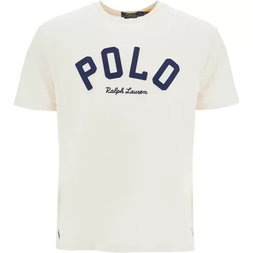 Besticktes Logo Baumwoll T-Shirt , Herren, Größe: M - Polo Ralph Lauren - Modalova