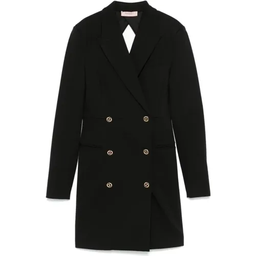 Double-Breasted Coat with Peak Lapels , female, Sizes: M, S, XS, L - Twinset - Modalova