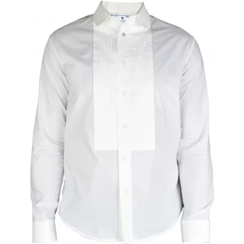 Off , Weißes Langarmshirt aus Baumwolle mit Logo-Print , Herren, Größe: M - Off White - Modalova