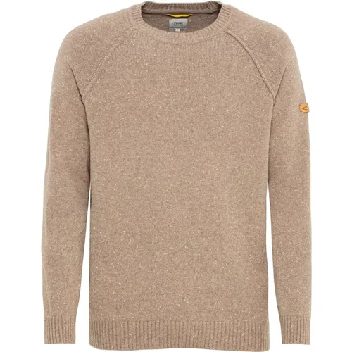 Strickpullover mit Rundhalskragen , Herren, Größe: L - camel active - Modalova