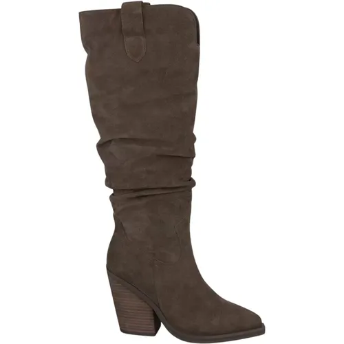 Ruched Leather Ankle Boots with Pointed Toecap , female, Sizes: 8 UK, 7 UK, 4 UK, 5 UK - Alma en Pena - Modalova