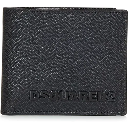 Leather Bi-fold Wallet , male, Sizes: ONE SIZE - Dsquared2 - Modalova