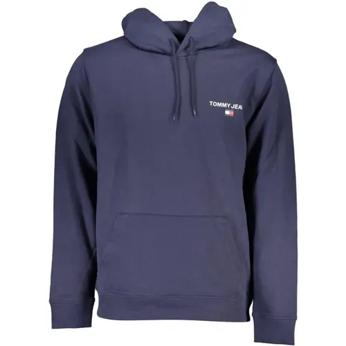 Hooded Cotton Sweatshirt with Logo Print , male, Sizes: S, M, 2XL, XL, L - Tommy Hilfiger - Modalova