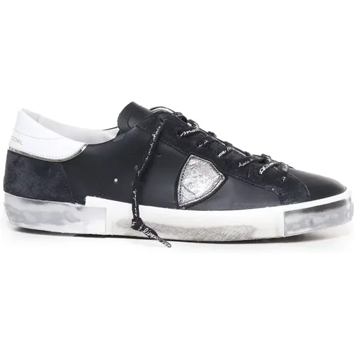 Leather Low Top Sneakers , male, Sizes: 10 UK, 9 UK - Philippe Model - Modalova