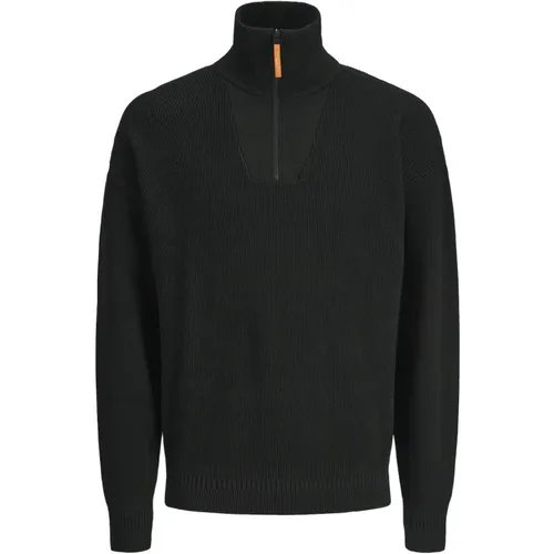 Outdoor Strickpullover Troyer Stil , Herren, Größe: M - jack & jones - Modalova