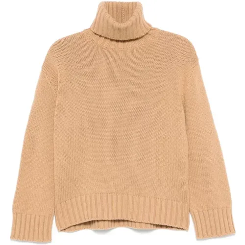 Camel Knit Sweater Drop Shoulder , female, Sizes: XS, S, M, L - Fabiana Filippi - Modalova