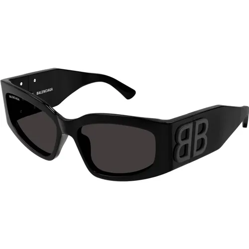 Schwarz/Graue Sonnenbrille Bb0321S , Damen, Größe: 57 MM - Balenciaga - Modalova