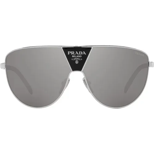 Hellgrau/Graue Sonnenbrille , Herren, Größe: 37 MM - Prada - Modalova