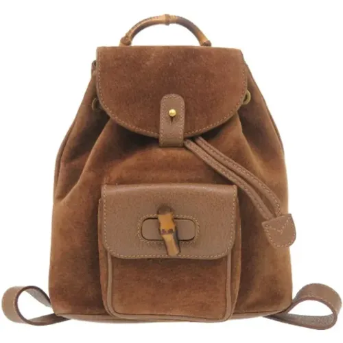 Pre-owned Suede backpacks , female, Sizes: ONE SIZE - Gucci Vintage - Modalova