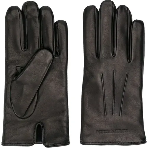 Leather Man Gloves , male, Sizes: L, S - Emporio Armani - Modalova