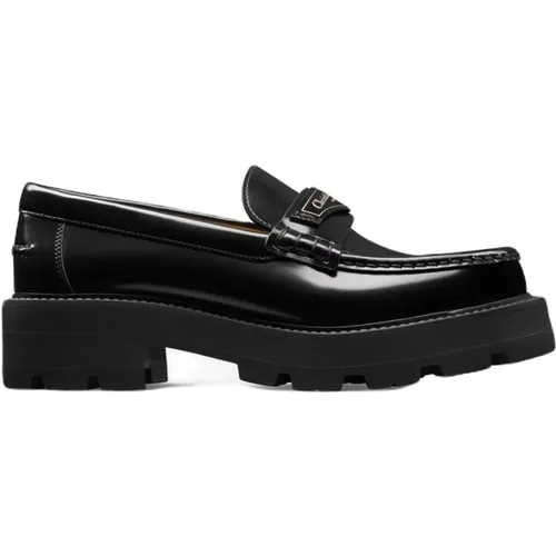 Leather Loafers with Top Logo Detail , female, Sizes: 3 UK - Dior - Modalova