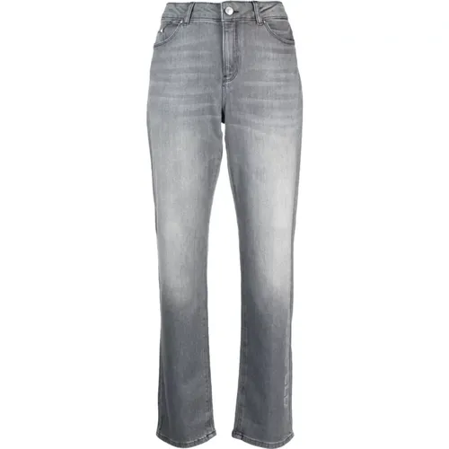 Graue Rhinestone Logo Jeans , Damen, Größe: W27 - Karl Lagerfeld - Modalova