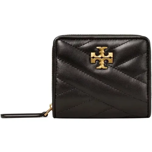 Quilted Leather Wallet with Gold Logo , female, Sizes: ONE SIZE - TORY BURCH - Modalova
