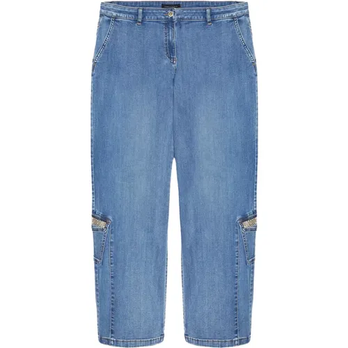 Cargo-Jeans mit Regular Fit und Applikationen , Damen, Größe: 3XL - Fiorella Rubino - Modalova