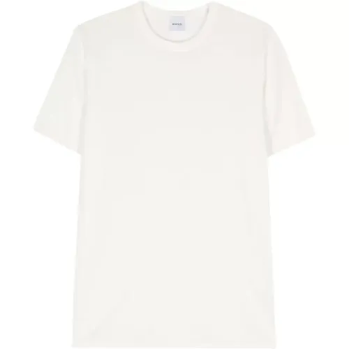 Weiße Baumwoll-T-Shirt mit Rippkanten - Aspesi - Modalova