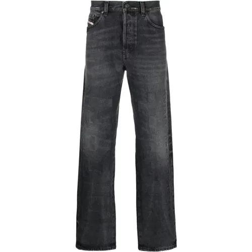 Casual Straight Schwarze Baumwolljeans , Herren, Größe: W34 L32 - Diesel - Modalova