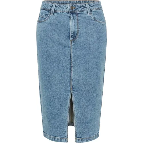 Denim Skirt Light Washed , female, Sizes: S, 3XL, XL, 2XL - Kaffe - Modalova