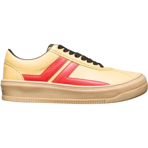 Leder-Sneakers mit Kontrastpaneelen - Lanvin - Modalova