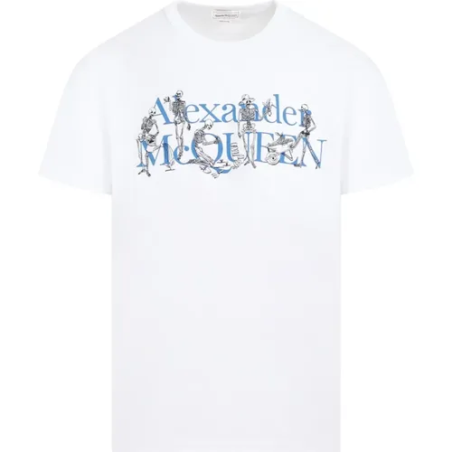 Skeleton Logo T-Shirt , male, Sizes: M - alexander mcqueen - Modalova