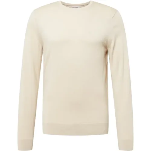 Merino Crew Neck Jumper , Herren, Größe: L - Calvin Klein - Modalova