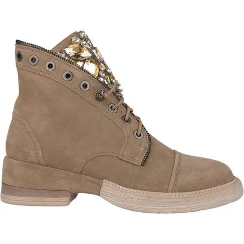 Stylish Leather Ankle Boots , female, Sizes: 4 UK, 2 UK, 5 UK, 3 UK - Alma en Pena - Modalova