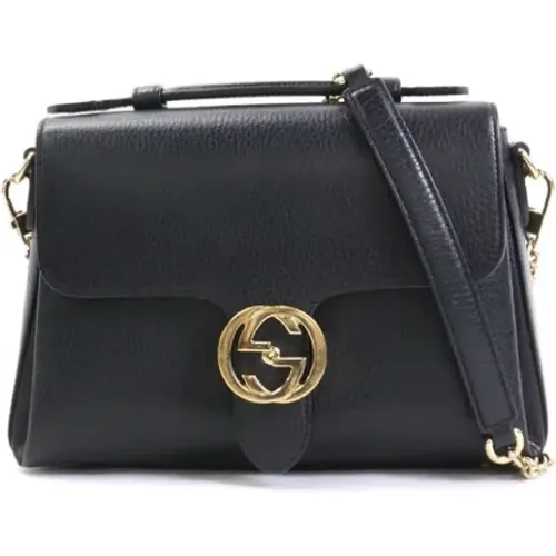 Gebrauchte schwarze Gucci-Lederschultertasche - Gucci Vintage - Modalova