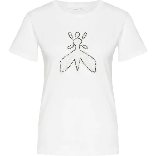 Handbesticktes Fly T-Shirt , Damen, Größe: S - PATRIZIA PEPE - Modalova